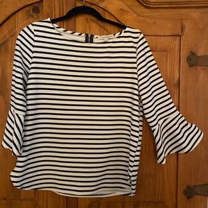Green Envelope Black and White Stripped Shirt